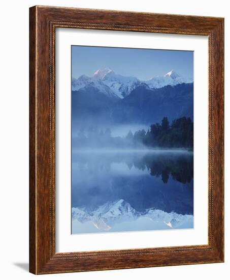 Lake Matheson, Mount Tasman and Mount Cook, Westland Tai Poutini National Park, New Zealand-Jochen Schlenker-Framed Photographic Print