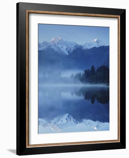 Lake Matheson, Mount Tasman and Mount Cook, Westland Tai Poutini National Park, New Zealand-Jochen Schlenker-Framed Photographic Print