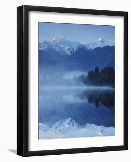 Lake Matheson, Mount Tasman and Mount Cook, Westland Tai Poutini National Park, New Zealand-Jochen Schlenker-Framed Photographic Print