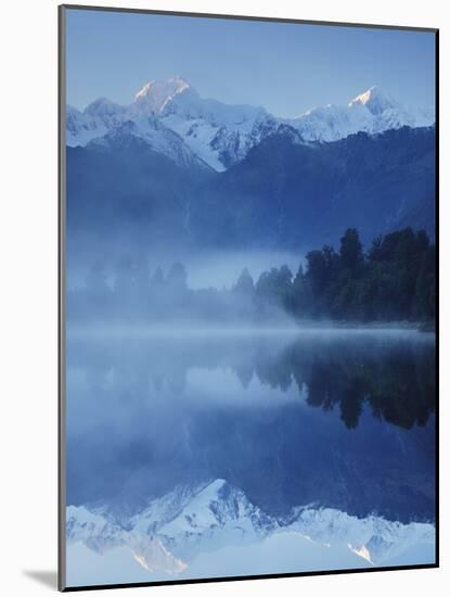 Lake Matheson, Mount Tasman and Mount Cook, Westland Tai Poutini National Park, New Zealand-Jochen Schlenker-Mounted Photographic Print