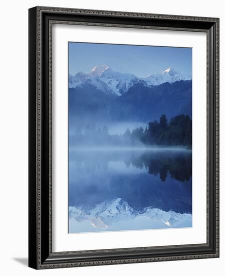 Lake Matheson, Mount Tasman and Mount Cook, Westland Tai Poutini National Park, New Zealand-Jochen Schlenker-Framed Photographic Print