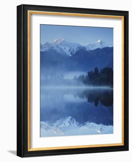 Lake Matheson, Mount Tasman and Mount Cook, Westland Tai Poutini National Park, New Zealand-Jochen Schlenker-Framed Photographic Print