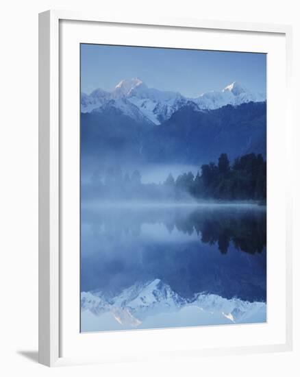 Lake Matheson, Mount Tasman and Mount Cook, Westland Tai Poutini National Park, New Zealand-Jochen Schlenker-Framed Photographic Print