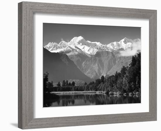 Lake Matheson, Mount Tasman and Mount Cook, Westland Tai Poutini National Park, New Zealand-Jochen Schlenker-Framed Photographic Print