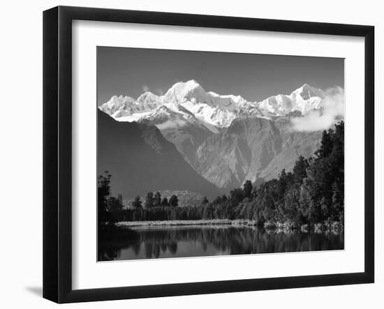 Lake Matheson, Mount Tasman and Mount Cook, Westland Tai Poutini National Park, New Zealand-Jochen Schlenker-Framed Photographic Print