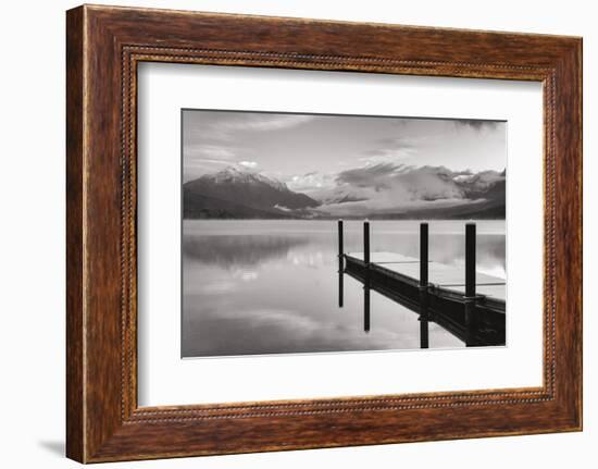 Lake McDonald Dock BW-Alan Majchrowicz-Framed Photographic Print