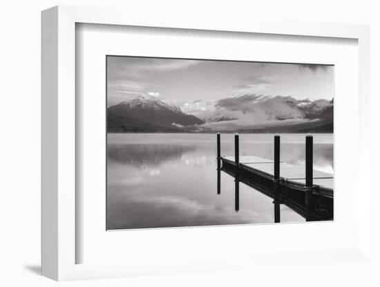 Lake McDonald Dock BW-Alan Majchrowicz-Framed Photographic Print