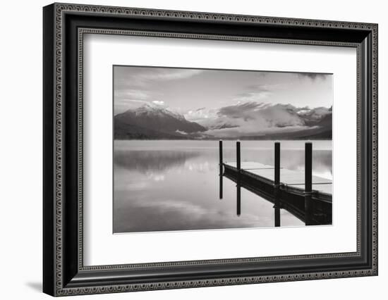 Lake McDonald Dock BW-Alan Majchrowicz-Framed Photographic Print