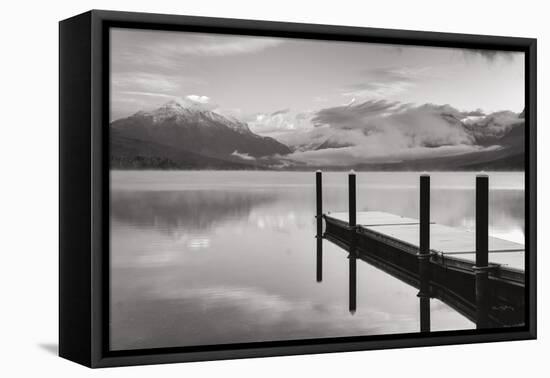 Lake McDonald Dock BW-Alan Majchrowicz-Framed Premier Image Canvas