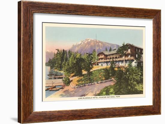 Lake McDonald Hotel, Glacier Park, Montana-null-Framed Art Print