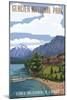 Lake McDonald Lodge - Glacier National Park, Montana-Lantern Press-Mounted Art Print