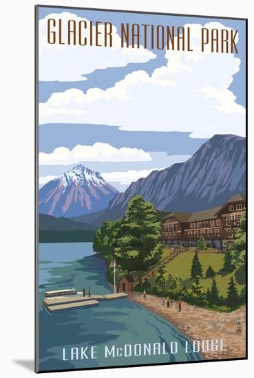 Lake McDonald Lodge - Glacier National Park, Montana-Lantern Press-Mounted Art Print