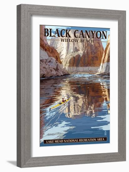 Lake Mead - National Recreation Area - Black Canyon Kayaker-Lantern Press-Framed Art Print