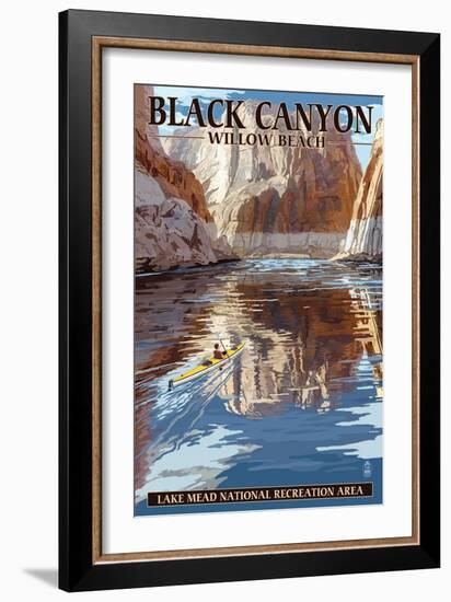 Lake Mead - National Recreation Area - Black Canyon Kayaker-Lantern Press-Framed Art Print