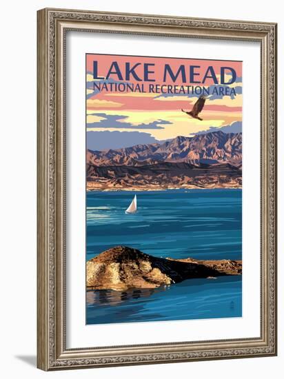 Lake Mead - National Recreation Area - Lake View-Lantern Press-Framed Art Print