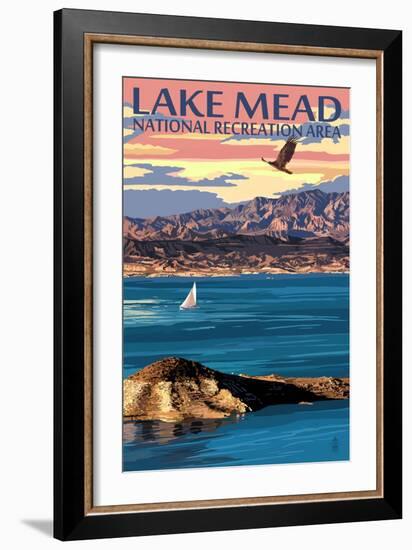 Lake Mead - National Recreation Area - Lake View-Lantern Press-Framed Art Print