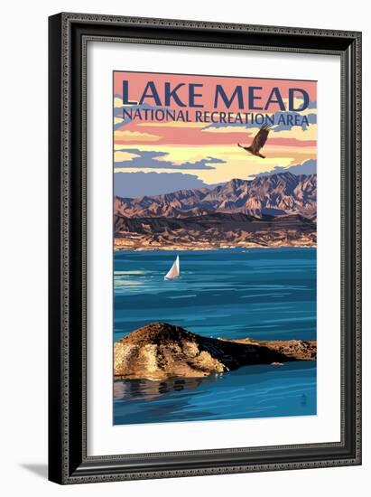 Lake Mead - National Recreation Area - Lake View-Lantern Press-Framed Art Print