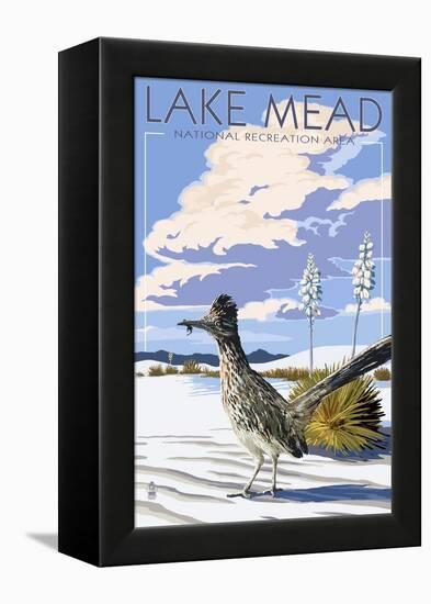 Lake Mead - National Recreation Area - Roadrunner-Lantern Press-Framed Stretched Canvas