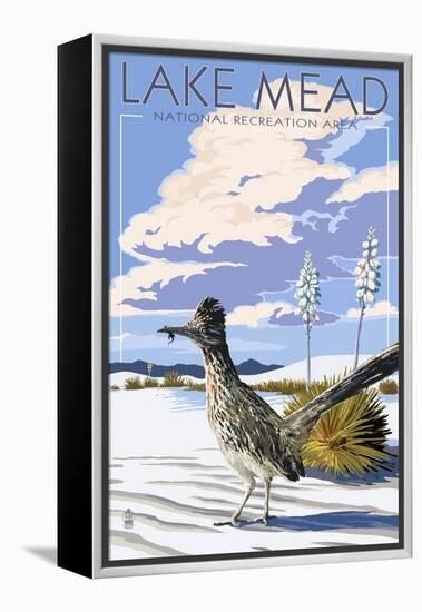 Lake Mead - National Recreation Area - Roadrunner-Lantern Press-Framed Stretched Canvas