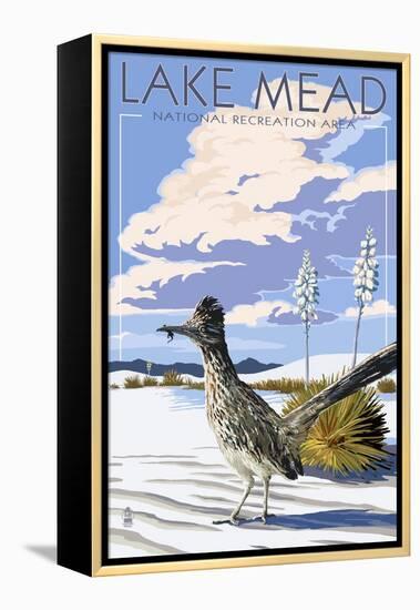 Lake Mead - National Recreation Area - Roadrunner-Lantern Press-Framed Stretched Canvas