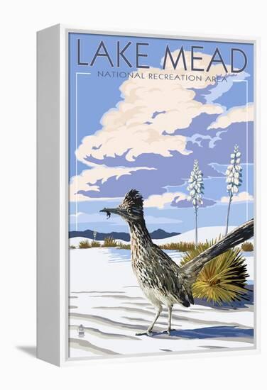 Lake Mead - National Recreation Area - Roadrunner-Lantern Press-Framed Stretched Canvas