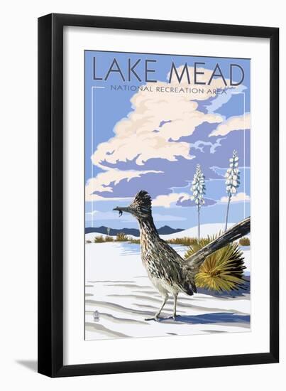 Lake Mead - National Recreation Area - Roadrunner-Lantern Press-Framed Art Print