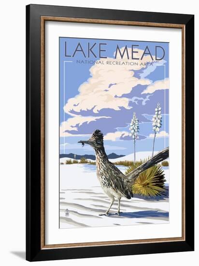 Lake Mead - National Recreation Area - Roadrunner-Lantern Press-Framed Art Print