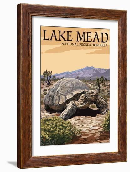 Lake Mead - National Recreation Area - Tortoise-Lantern Press-Framed Art Print