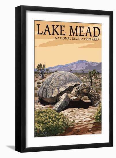 Lake Mead - National Recreation Area - Tortoise-Lantern Press-Framed Art Print