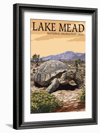 Lake Mead - National Recreation Area - Tortoise-Lantern Press-Framed Art Print