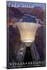 Lake Mead, Nevada - Arizona - Hoover Dam at Night-Lantern Press-Mounted Art Print