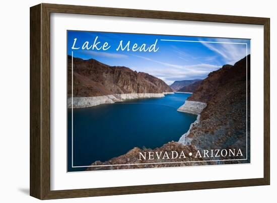 Lake Mead, Nevada - Arizona - Lake View-Lantern Press-Framed Art Print