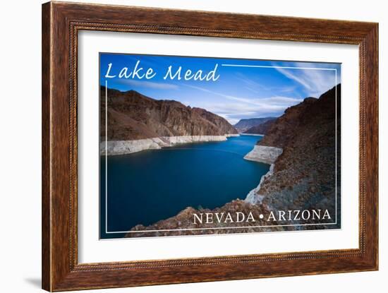 Lake Mead, Nevada - Arizona - Lake View-Lantern Press-Framed Art Print