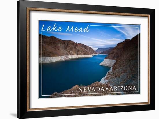 Lake Mead, Nevada - Arizona - Lake View-Lantern Press-Framed Art Print