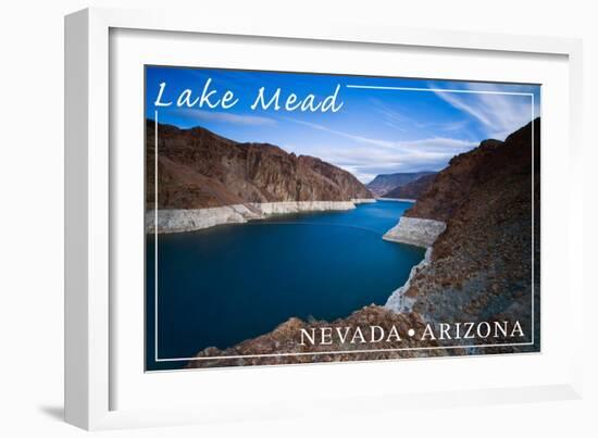 Lake Mead, Nevada - Arizona - Lake View-Lantern Press-Framed Art Print