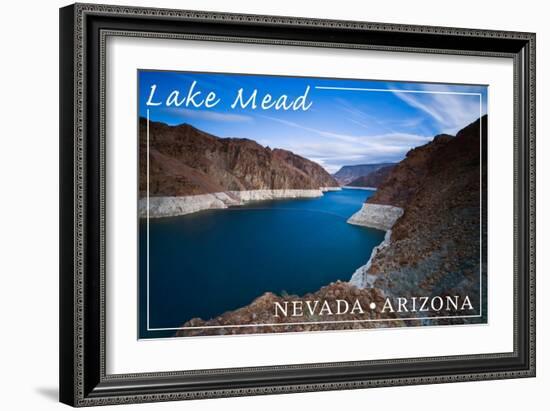 Lake Mead, Nevada - Arizona - Lake View-Lantern Press-Framed Art Print