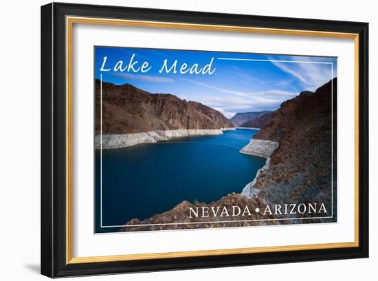 Lake Mead, Nevada - Arizona - Lake View-Lantern Press-Framed Art Print