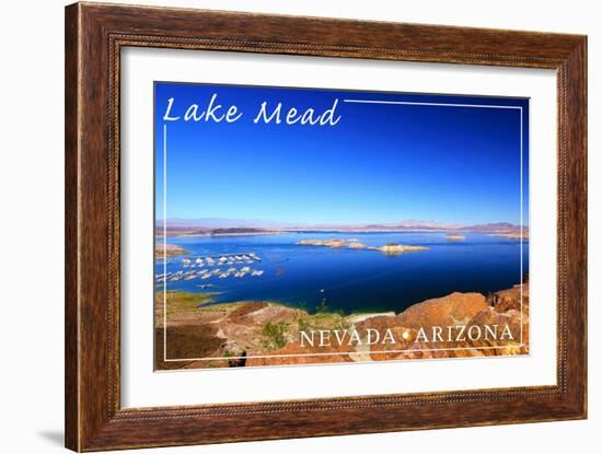 Lake Mead, Nevada - Arizona - Marina View-Lantern Press-Framed Art Print