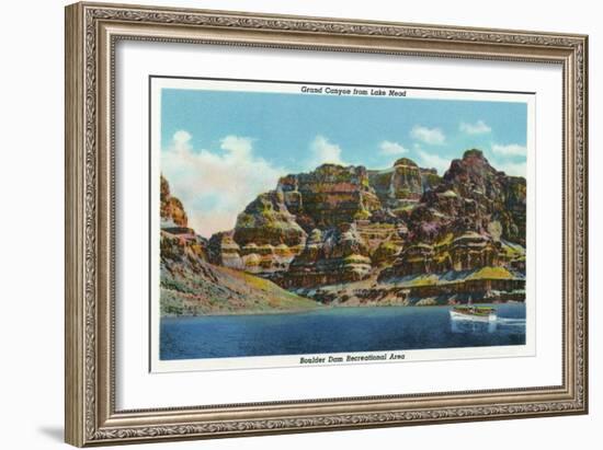 Lake Mead, Nevada, View of the Grand Canyon-Lantern Press-Framed Art Print