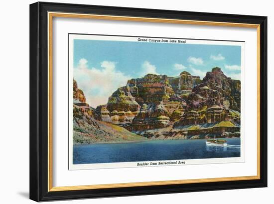 Lake Mead, Nevada, View of the Grand Canyon-Lantern Press-Framed Art Print