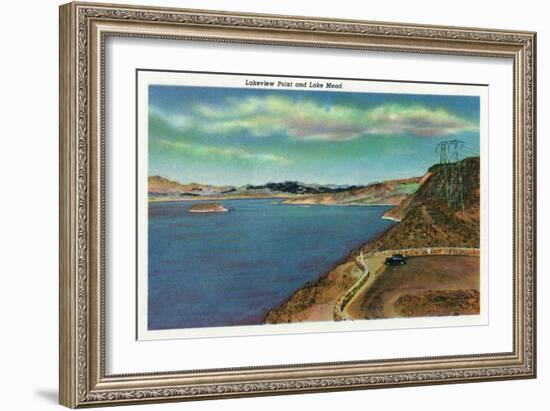 Lake Mead, Nevada, View of the Lake from Lakeview Point-Lantern Press-Framed Art Print