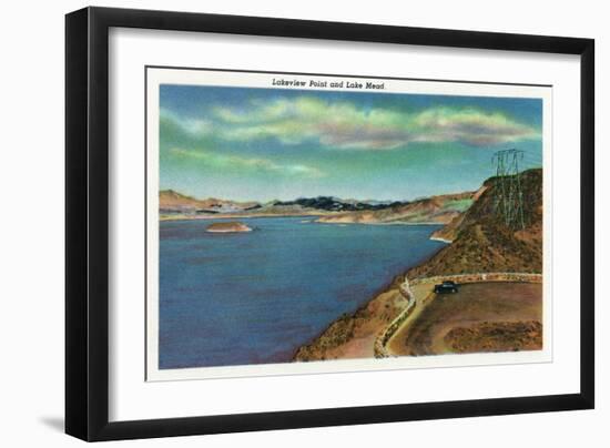 Lake Mead, Nevada, View of the Lake from Lakeview Point-Lantern Press-Framed Art Print