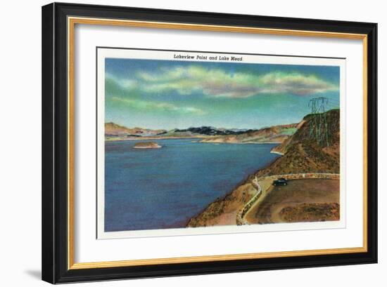 Lake Mead, Nevada, View of the Lake from Lakeview Point-Lantern Press-Framed Art Print