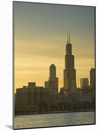 Lake Michigan and Skyline Including Sears Tower, Chicago, Illinois-Alan Copson-Mounted Photographic Print