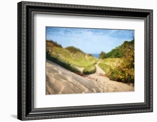 Lake Michigan Coastal Dune Path-Michelle Calkins-Framed Photo