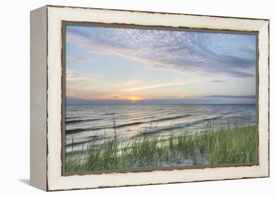 Lake Michigan Sunset III-Alan Majchrowicz-Framed Stretched Canvas