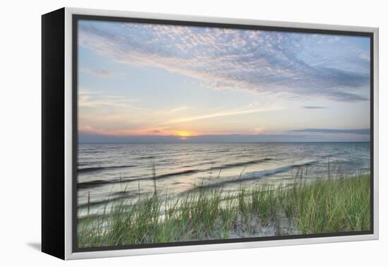 Lake Michigan Sunset III-Alan Majchrowicz-Framed Stretched Canvas