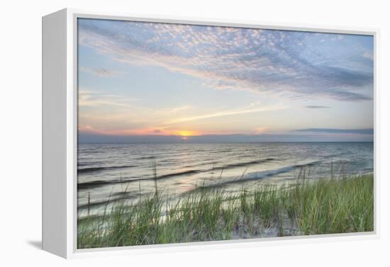 Lake Michigan Sunset III-Alan Majchrowicz-Framed Stretched Canvas