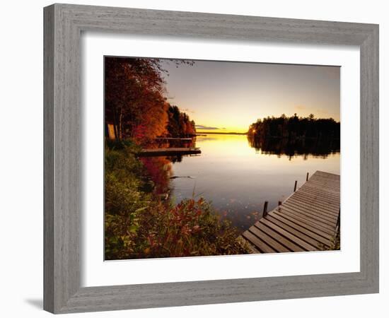 Lake Millinocket at Sunrise, Baxter State Park, Maine, New England, USA, North America-Alan Copson-Framed Photographic Print