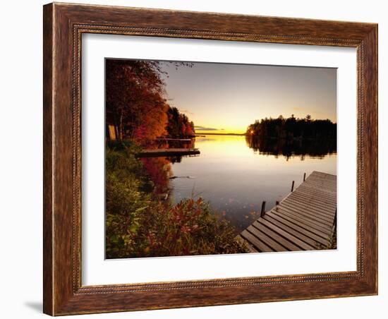 Lake Millinocket at Sunrise, Baxter State Park, Maine, New England, USA, North America-Alan Copson-Framed Photographic Print